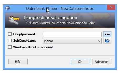 Bei jedem Start fordert KeePass die Eingabe des Kennwortes oder der alternativen Zugangsdaten. (Bild: VBM)