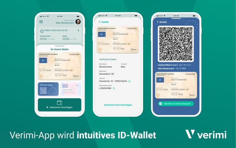 Das ID-Wallet von Verimi soll nicht nur Personalausweis und Führerschein auf das Smartphone bringen, sondern bietet auch einen Bezahlservice sowie die Möglichkeit, eine rechtsverbindliche digitale Unterschrift zu nutzen (Verimi)