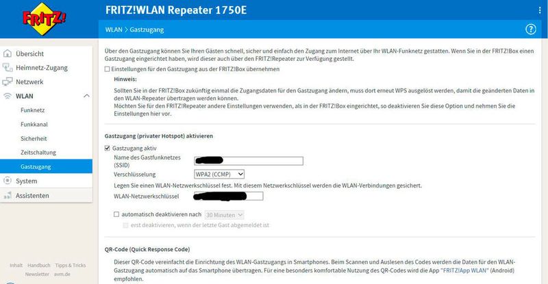 Für den Profieinsatz nicht zu gebrauchen ist die automatische Übernahme des Gastnetzwerks für APs und Repeater aus der Hauptbox. Denn dieses Feature funktioniert nur reibungslos bei aktiviertem WPS, was im Profi-Einsatz kaum freigegeben sein dürfte. (VIT (Donner) / AVM)