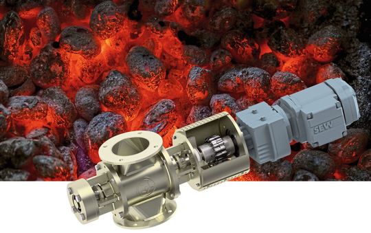 Die HTS-Zellenradschleuse verkraftet bis zu 1000 Grad.(Bild:  Neue Jäger Maschinenbau)