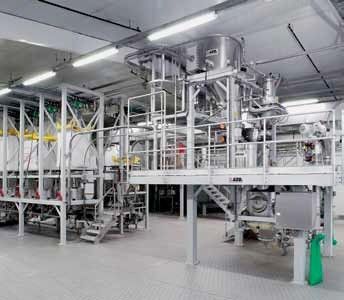 Mixer feeding with vacuum weighing systems (Picture: Azo)