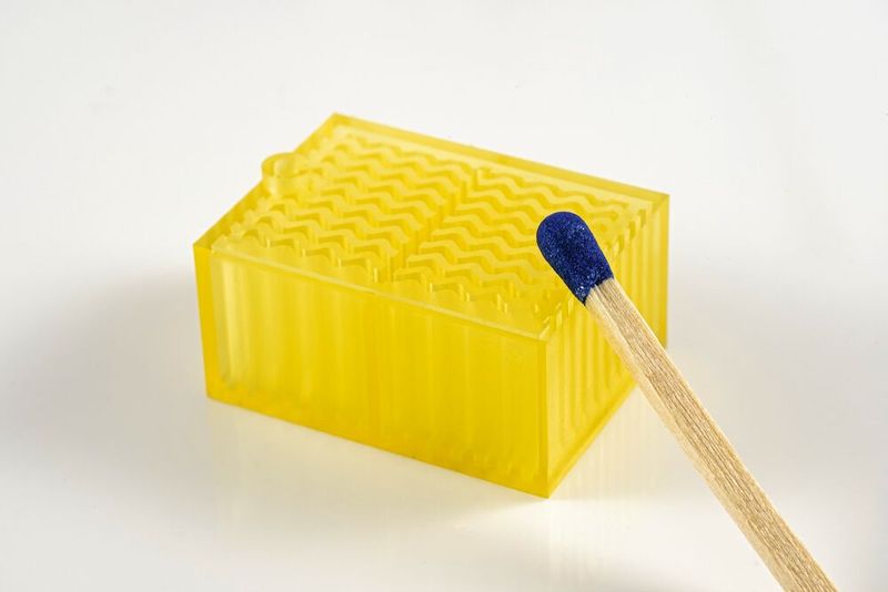 Wärmetauscher zur Blutkühlung – auf dem S150 in 1 h 18 min additiv gefertigt (Bild: Boston Micro Fabrication)