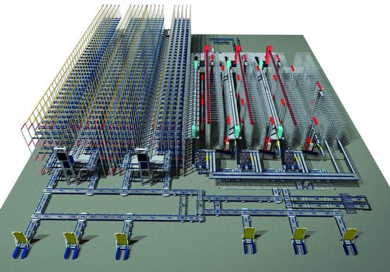 Das Kommissioniersystem Mercury folgt dem Trend nach Hybridsystemen und vereint je nach Artikelstruktur vollautomatische mit halbautomatischen Komponenten. Bild: Salomon Automation (Archiv: Vogel Business Media)