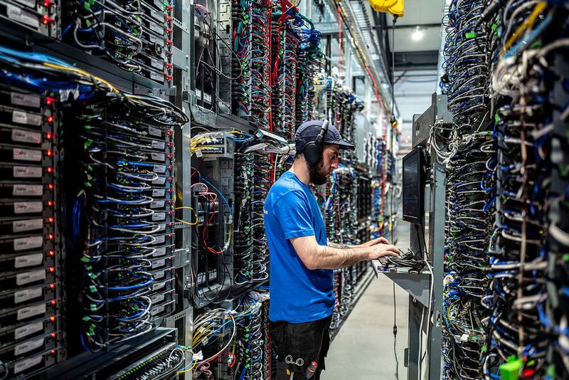 Trotz der Wasserkühlung ist es vergleichseise laut auf dem Whitespace - es gibt keine Einhausung.  (Bild: OVHcloud)