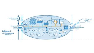 Prinzipdarstellung eines zellularen Netzes.  (Bild: TU Ilmenau)