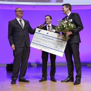 Moderator Oliver Welke, Christian Ott, Leiter Mink Akademie und Daniel Zimmermann, Kaufmännischer Leiter
