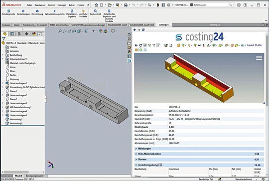 Integration in das CAD-System «Solidworks».(Bild:  Simus Systems GmbH)
