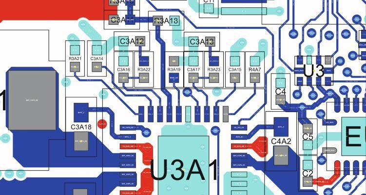 Bild 4: Farbliche Markierungen sorgen für Übersichtlichkeit. Hier sind Vcc in Rot, GND in Türkis und allgemeine Signale in Blau dargestellt. (Bild: EasyLogix)