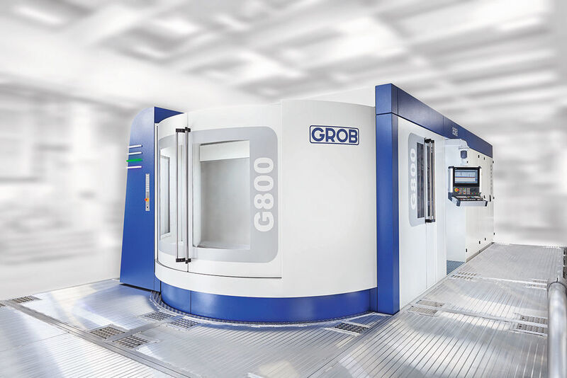 Der besonders große Arbeitsraum und die höheren Steifigkeitswerte der G800 ermöglichen die Bearbeitung von Werkstücken mit einer Werkzeuglänge bis zu 850 mm. (Grob)
