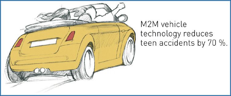 Durch den Einsatz von M2M-Technologien in Kraftfahrzeugen sinkt die Zahl der von jungen Fahrern verursachten Unfälle um bis zu 70 %. (Bild: Telit)