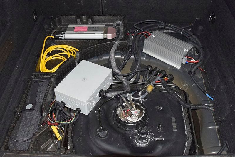 In der Reserveradmulde des Astra ist der Adblue-Tank eingebaut. Die Anordnung der Steuergeräte resultiert aus dem Prototypenstatus des Fahrzeugs. (Rosenow/»kfz-betrieb«)