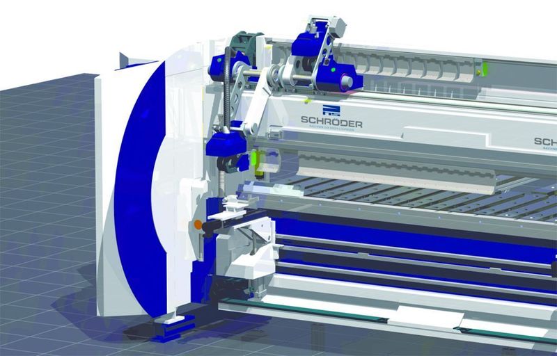 An der Schwenkbiegemaschine regelt Schröder die Bereitstellung der Programme für Biegeprofile über die POS-3000-Steuerung; diese wurde von den Schröder-eigenen Softwareexperten entwickelt. Bilder: Schröder (Archiv: Vogel Business Media)