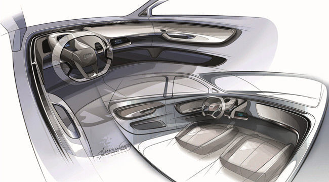Spielwiese für Designer: Innenraum und Cockpit tragen futuristische Züge. (Audi)