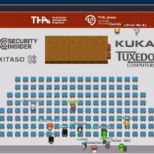 Die Siegerehrung fand auf der Plattform WorkAdventure statt, einer an Retro-Videospiele angelehnten 2D-Plattform, auf der alle Teilnehmenden als kleine Figur repräsentiert sind und so an virtuellen Meetings teilnehmen können.(Bild:  Vogel IT-Medien GmbH)