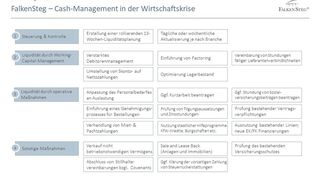 Checkliste: Was muss der CFO bei der Liquiditätsplanung jetzt wissen? (Bild: Falkensteg)
