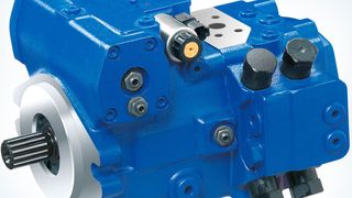 Die A30VG in Schrägscheiben-Bauart mit integrierter Speisepumpe versorgt in geschlossenen Kreisläufen zwei gleichförmig verstellbare Kreise mit einem Volumenstrom von je 28 ccm pro Umdrehung. (Bild: Bosch Rexroth)