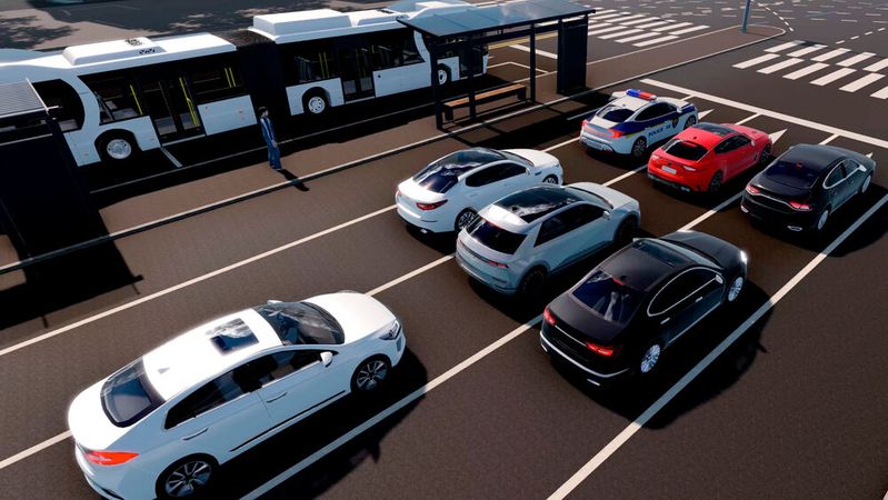 Bilder aus der Simulationsplattform von Morai zeigen realitätsnahe Verkehrssituationen in Seoul, Südkorea.(Bild:  Morai)