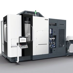 Mit intelligenter Prozessintegration, flexiblen Automationslösungen und einer hohen Konnektivität für die digitalisierte Produktion realisiert die DMU 65 H Monoblock 2. Generation eine wirtschaftliche und effiziente Fertigung.(Bild:  DMG Mori)