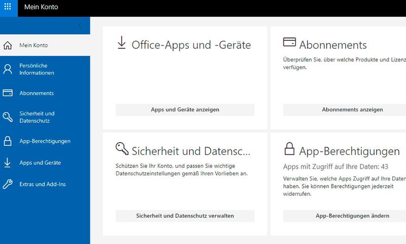 Microsoft-365-Konto anpassen. (Bild: Microsoft)
