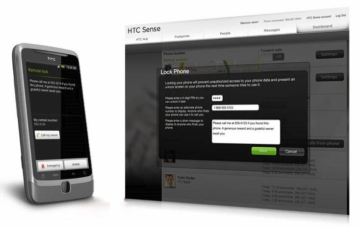 Der neue Webservice HTCsense.com bietet viele praktische Sicherheits- und Management-Funktionen für die neuen HTC Desire HD und Z Modelle. So kann man z.B. das Handy aus der Ferne sperren, dem Finder eine Nachricht anzeigen und sogar eine direkte Anrufmöglichkeit zum Besitzer eröffnen. (Archiv: Vogel Business Media)