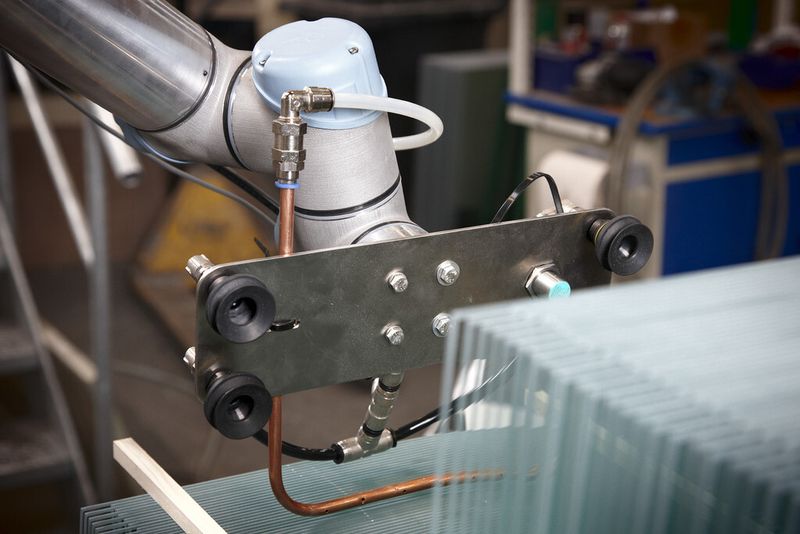 Roboterarm im Einsatz bei Gern Glas. (Bild: Universal Robots)