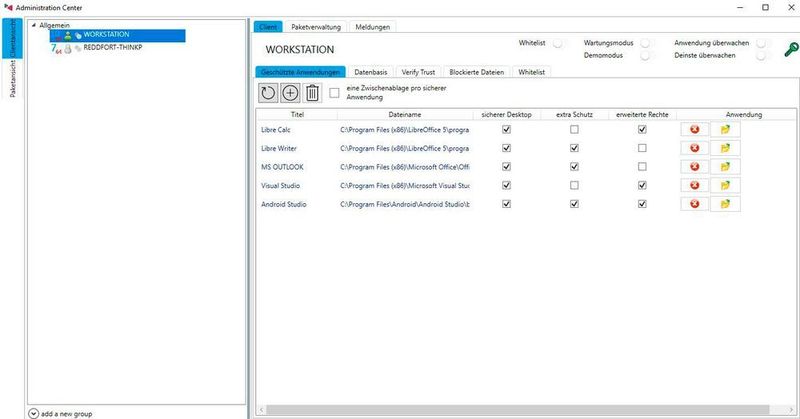 Blick auf das „Administration Center“ zur Verwaltung der Installationen im ganzen Unternehmen. (ReddFort)