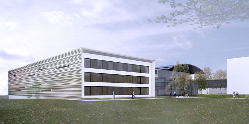 Forschungsfabrik von außen (Modell).  (Bild: Fraunhofer IWU)