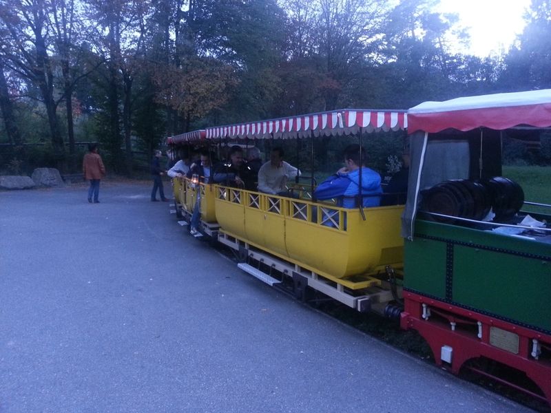Stimmungsvoll: Ein Nachbau des ersten Zuges in Deutschland im Tiergarten. (NCP)