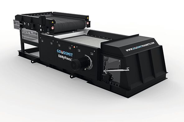 Neu ist eine schwarze Ausführung des Eddy Fines 38HI Eddy-Current-Abscheiders: Dieser entfernt NE-Fraktionen ab 0,5 mm aus u.a. Verbrennungsschlackenströmen. 