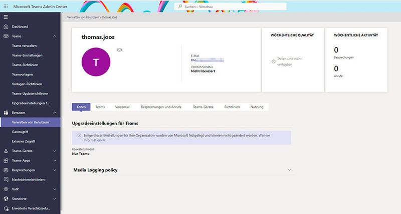 Verwalten eines Gastkontos in Microsoft Teams.  (Bild: Joos)