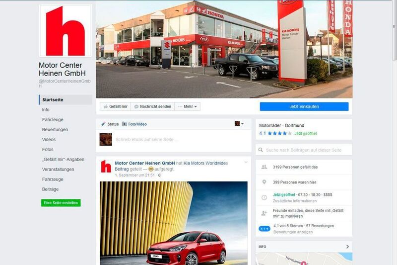 Die sozialen Medien nutzt Heinen gekonnt, um seine gut 3.000 Fans mit News aus dem Autohaus zu versorgen und so die Kundenbindung zu stärken. (Motor Center Heinen)