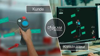 Im Projekt DigiKAM erfolgt durch den Einsatz von Augmented Reality eine effiziente und standortübergreifende Produktvalidierung. (Bild: Fraunhofer-Institut für Entwurfstechnik Mechatronik IEM)