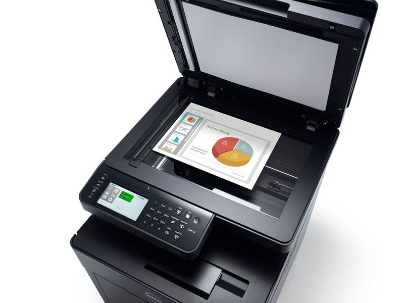 Bei über die Dokumentzuführung eingelesenen Seiten scannt der H825cdw die Vorder- und Rückseite in einem Durchgang. Zwei Scanköpfe machen das möglich. (Bild: Dell)