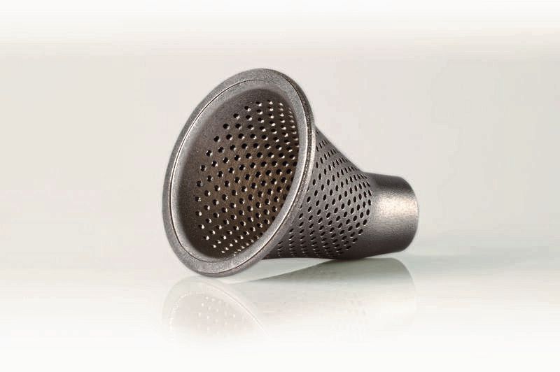 Bild 1: Edelstahl Rostfrei ist für den 3D-Metalldruck, der die Designflexibilität des 3D-Drucks mit den werkstofftypischen Eigenschaften von Metallen verbindet, ein bevorzugtes Material, wie bei diesem Sieb für die Verpackungsindustrie. (Bild: EOS)