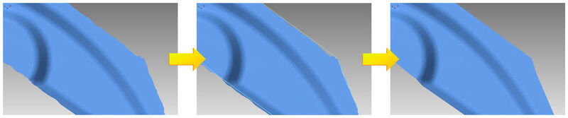 Das optimierte Polygonmodul modelliert rauschfreie Polygone für additive Fertigung und Reverse Engineering.  (CAD-Doctor)