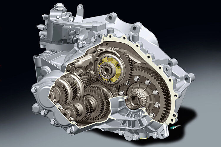 Die Kraftübertragung erfolgt über ein ebenfalls neuentwickeltes Sechsgang-Schaltgetriebe. Es wiegt 37 Kilogramm und baut mit 375 Millimetern Länge sehr kompakt. (Grafik: Opel)