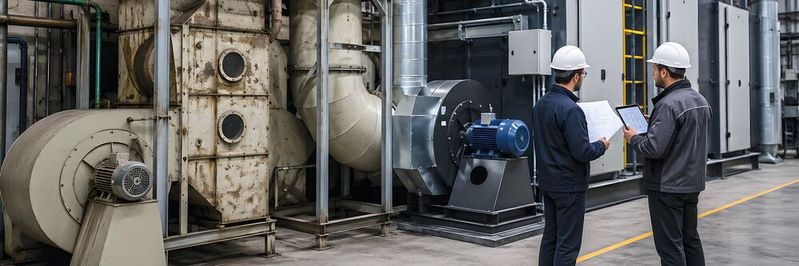 Wie können Industrieunternehmen ihre Ablufttechnik an steigende Energiepreise, strengere Umweltauflagen und veränderte Produktionsbedingungen anpassen, ohne hohe Investitionen in komplette Neuanlagen tätigen zu müssen? (Bild:  OpenAI)