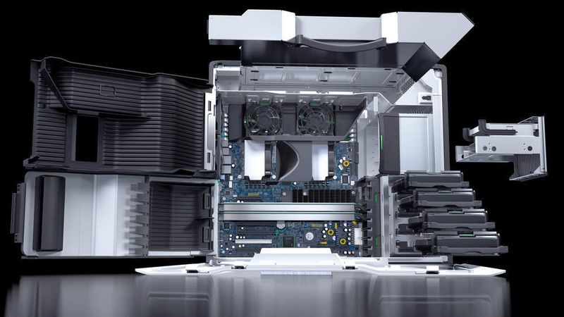 3  Einfache Wartung: Das übersichtliche Innere der Workstations erleichtert Servicearbeiten. Die grünen Linien zeigen an: hier können Bauteile kabellos entfernt und wieder eingebaut werden. (Archiv: Vogel Business Media)