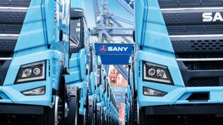 Chinesische Hersteller wie Sany drängen mit elektrisch angetriebenen Lkw auf Märkte außerhalb Chinas. (Bild: Sany Truck)