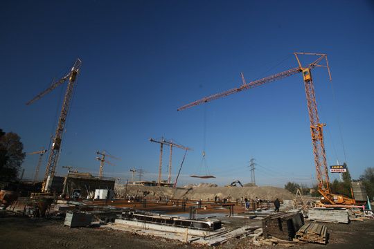 Großbaustelle in Essen: Auf 25.500 m2 entsteht das neue Volkswagen-Zentrum mit 9.500 m2 Nutzfäche. (Archiv: Vogel Business Media)