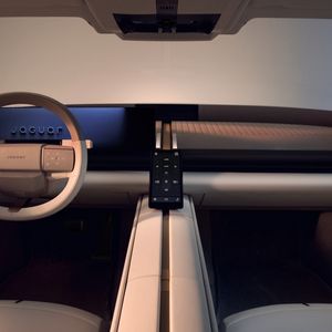 The cockpit has virtually no buttons or switches.(Source:  JLR)