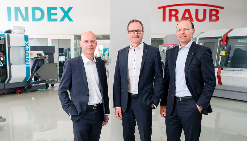 La direction du groupe Index : Messieurs Reiner Hammerl, directeur des ventes; Dr. Dirk Prust, directeur technique; Harald Klaiber, directeur financier. (Wolfram Scheible)