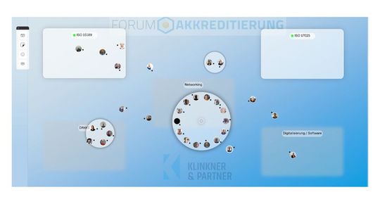 Der digitale Pausenraum in wonder.me bot Gelegenheit für weitere Diskussionen zur Akkreditierung oder einfach für etwas Smalltalk.(Bild:  Screenshot, Forum Akkreditierung)