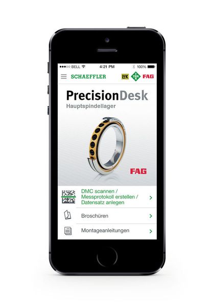 Außerdem können über den Data-Matrix-Code und die App alle lagerspezifischen Messprotokolle aufgerufen und verarbeitet werden. (Schaeffler)