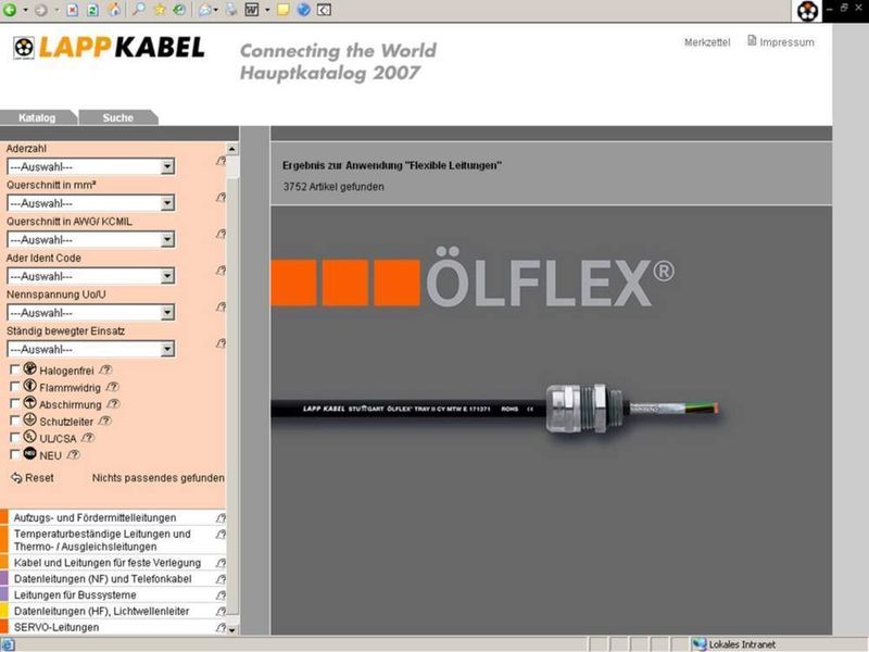 Kabelfinder-Programme erleichtern dem Konstrukteur die Suche und Auswahl des richtigen Kabels für seine Anwendung. (Archiv: Vogel Business Media)