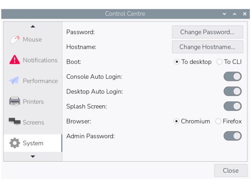 Bild 4: Wenn Sie den Schalter „Admin-Passwort“ deaktivieren, fragt das System vor der Ausführung von sudo-Befehlen weder im Terminal noch in der Desktop-Oberfläche mehr nach einem Passwort. (Bild: Raspberry PI)