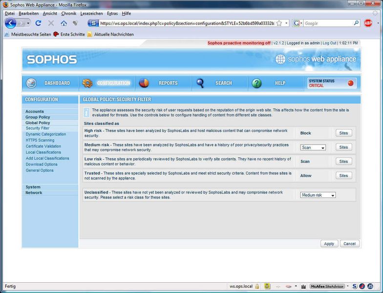 Die Sicherheitsfilter zum Umgang mit bekannten und unbekannten Websites (Archiv: Vogel Business Media)