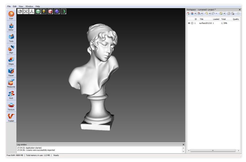 Bild 1: Artec bietet die 3D-Scannersoftware Artec Studio in der 9. Version jetzt auch mit einer temperaturausgleichenden Funktion an. (Bild: Artec)