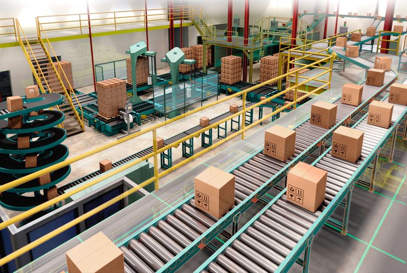 Die Wege zum Kunden werden künftig kürzer sein, das hat auch Einfluss auf die Logistik. Im Bild das Layout einer Verpackungsanlage von der Barry-Wehmiller Design Group. (Bild: Autodesk)