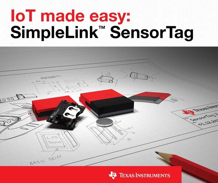 Der Simple Link Multi-Standard CC2650 Sensor Tag (CC2650STK) ist jetzt für 29,- US-Dollar im TI Store und bei autorisierten TI-Distributoren lieferbar. Verfügbar ist ebenfalls die Software für die einzelnen Konnektivitäts-Standards: Bluetooth Smart Software, 6LoWPAN Software und ZigBee Software. (Bild: TI)